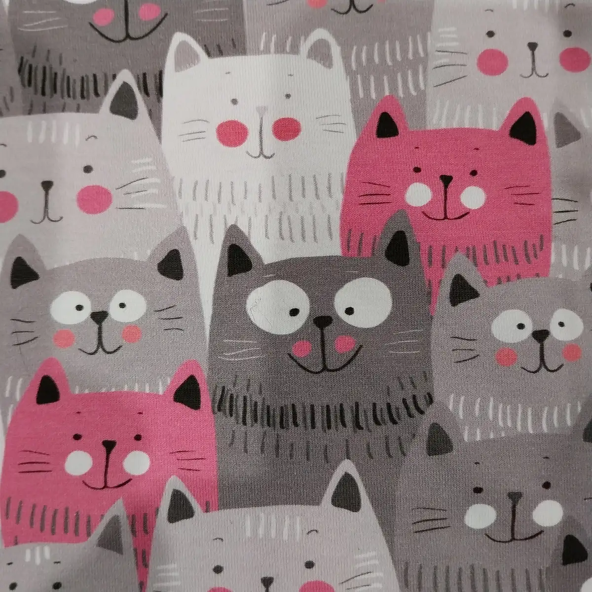 COL PETITS CHAT GRIS/ ROSES