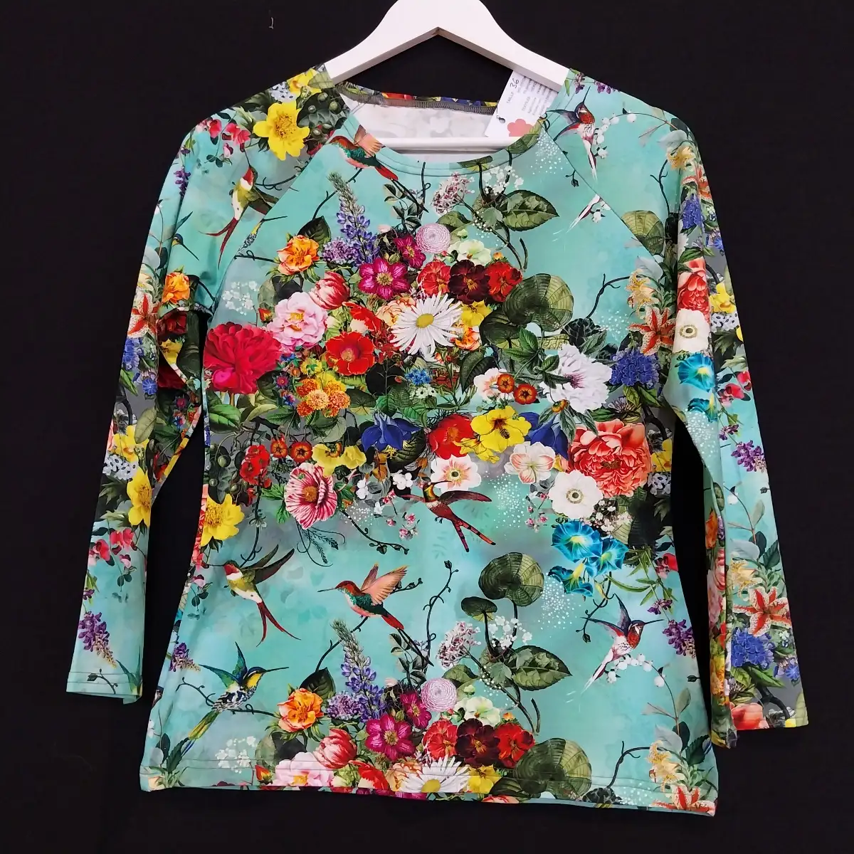 T-SHIRT GUIRLANDES FLEURS / OISEAUX