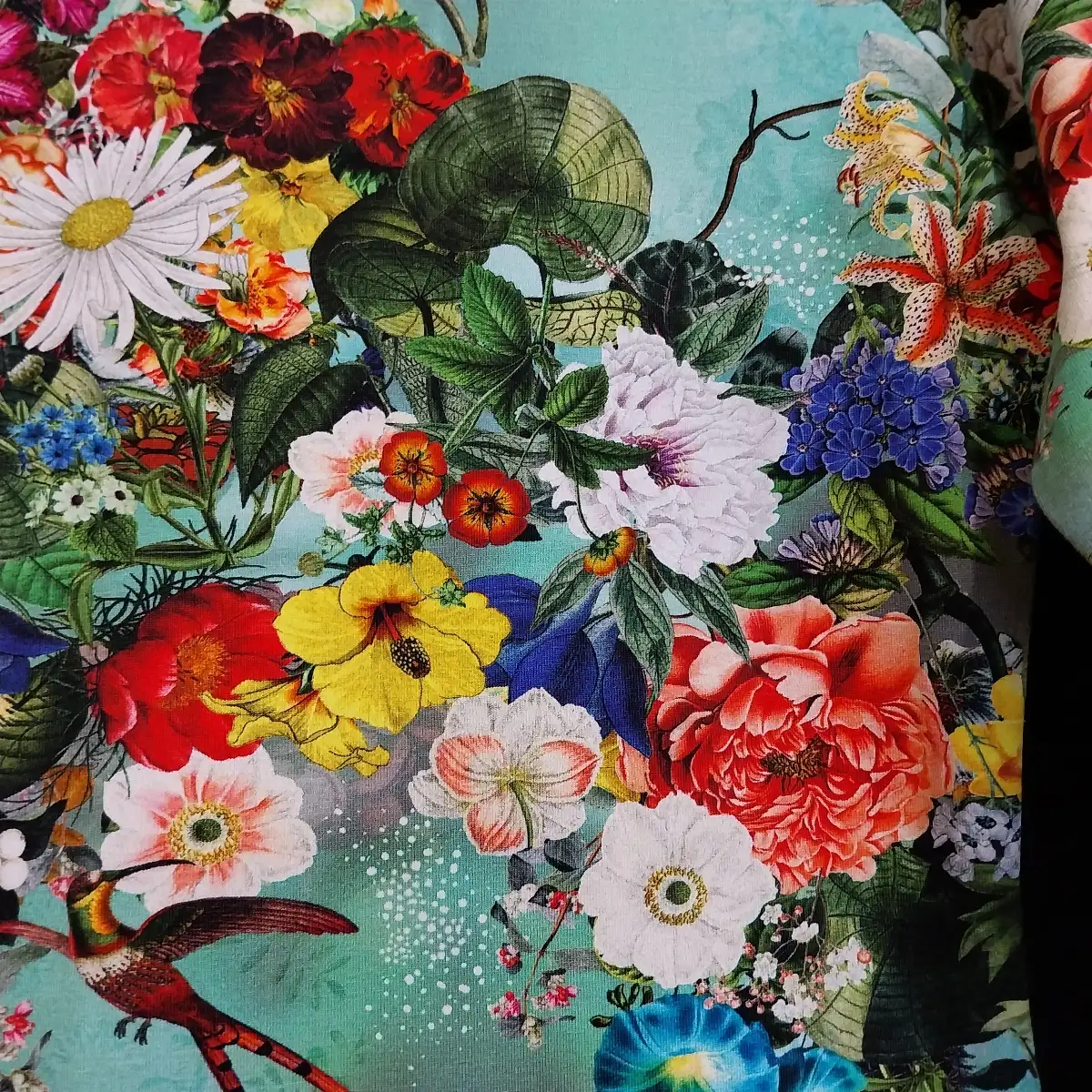 T-SHIRT GUIRLANDES FLEURS / OISEAUX